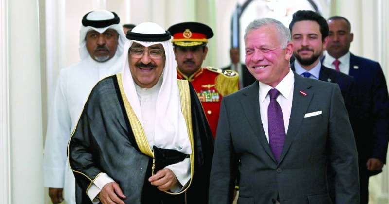 سمو الأمير الشيخ مشعل الأحمد والملك عبدالله الثاني