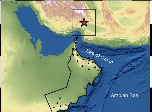 هزة أرضية متوسطة تبعد عن مدينة خصب 250 كم