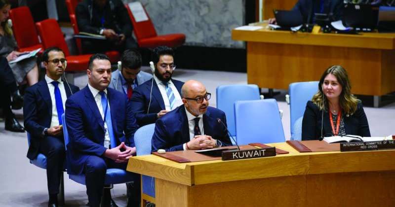 البناي مُلقياً بيان التحالف أمام مجلس الأمن