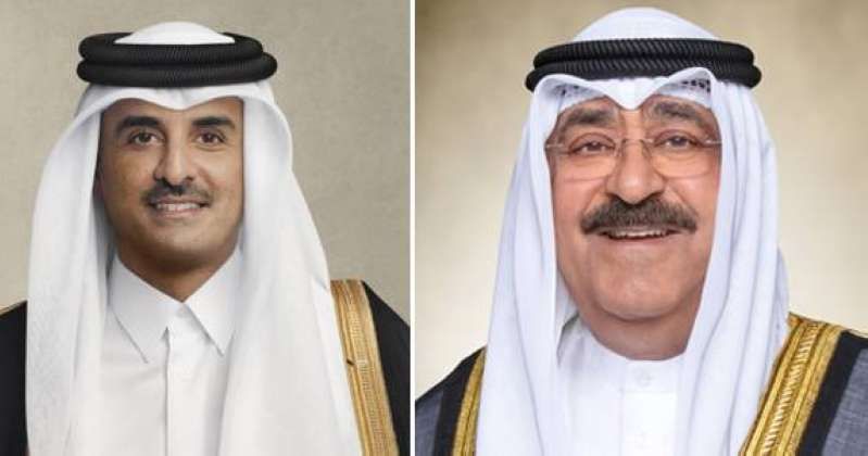 سمو الأمير يتلقى اتصالاً من أمير قطر للتهنئة بتزكية سمو الشيخ صباح الخالد وليا للعهد