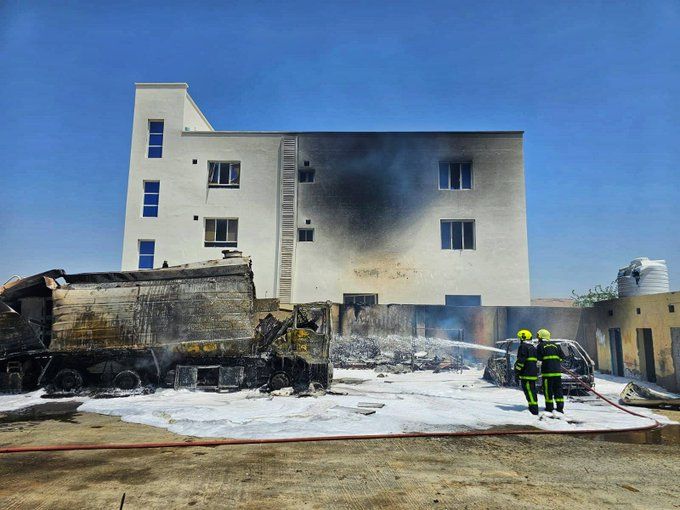 وفاة شخصين في حادث حريق صهريج بالسيب