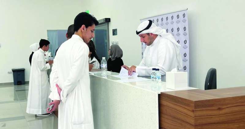 جانب من استقبال طلبة الثانوية