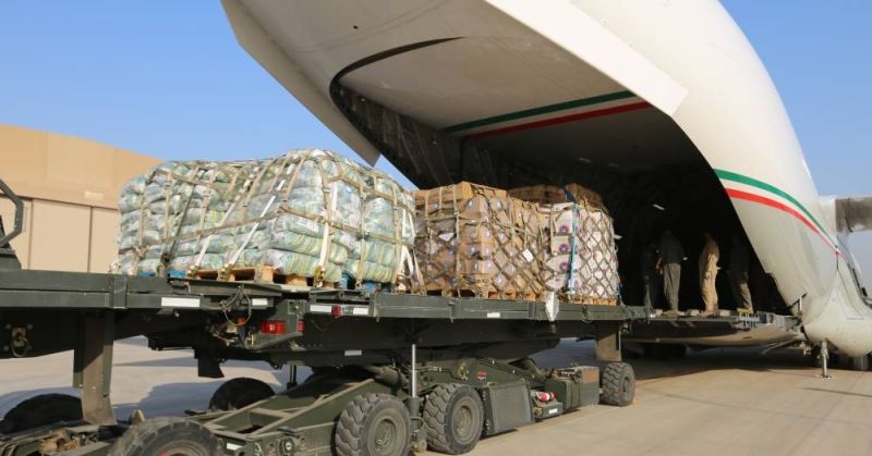 إحدى طائرات المساعدات الكويتية في حملة «فزعة للسودان» الأخيرة