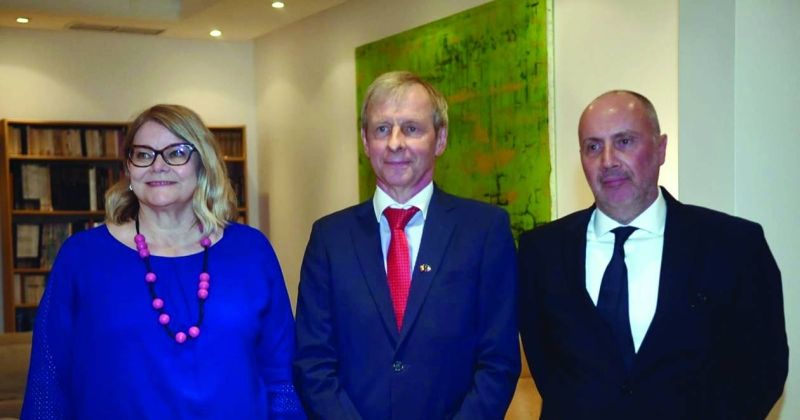 سفراء بلجيكا وهنغاريا والاتحاد الأوروبي خلال الاحتفال