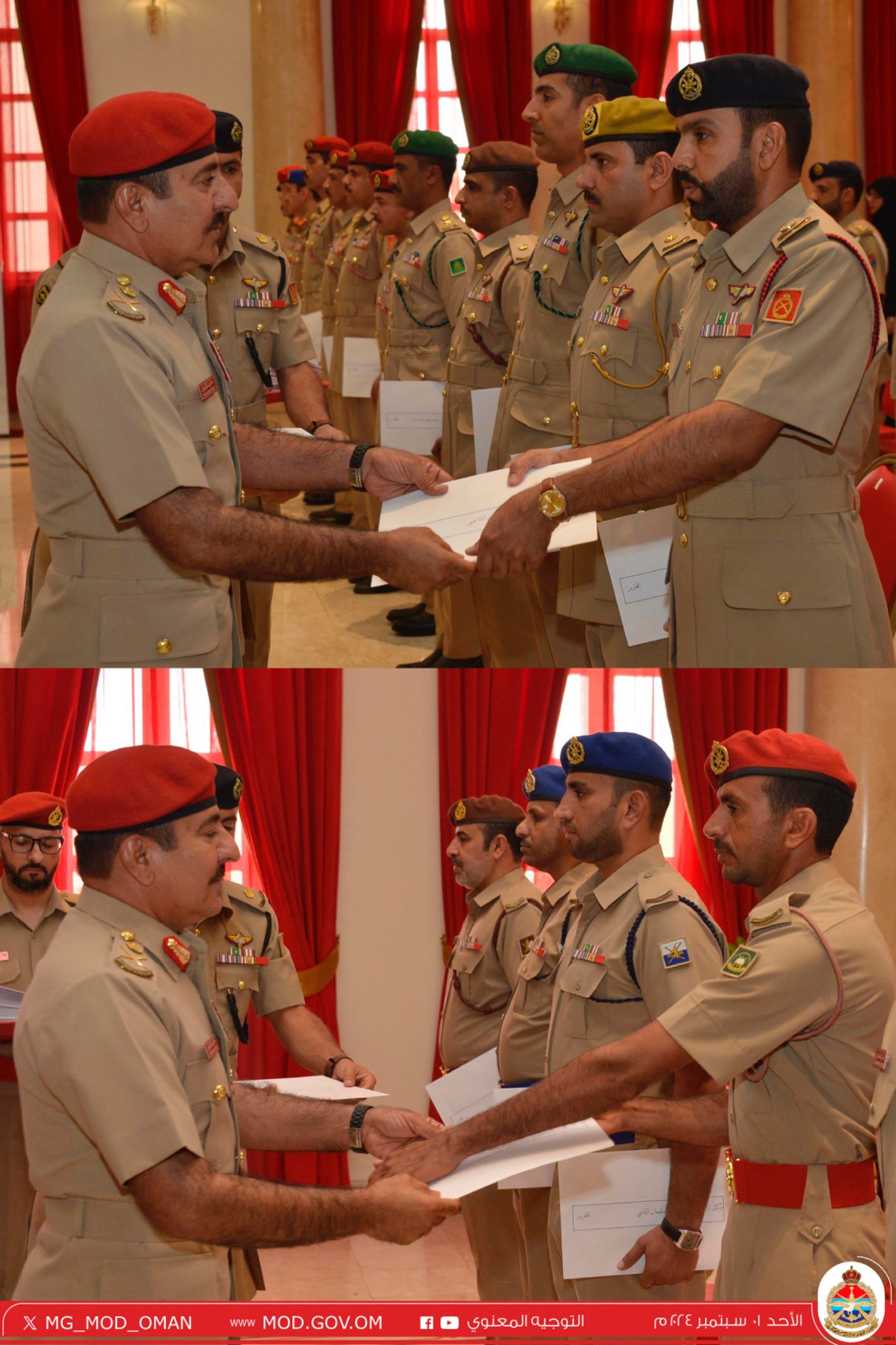 تسليم شهادات الإجادة لعدد من منتسبي الجيش السلطاني