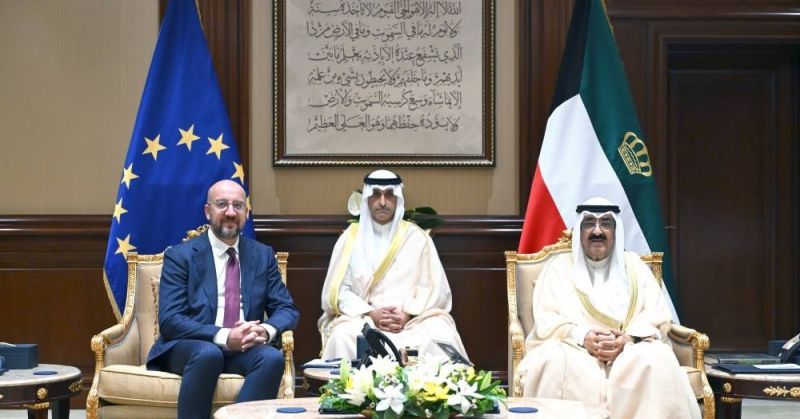 سمو الأمير يستقبل رئيس المجلس الأوروبي والوفد المرافق