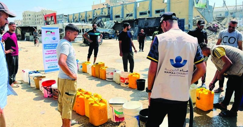 «نماء» وزعت مياه الشرب على أهالي غزة