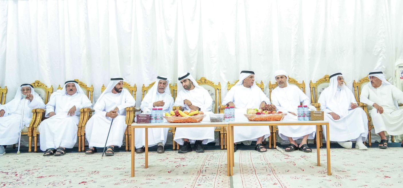 حاكم رأس الخيمة يعزي بوفاة زوجة محمود الشمسي