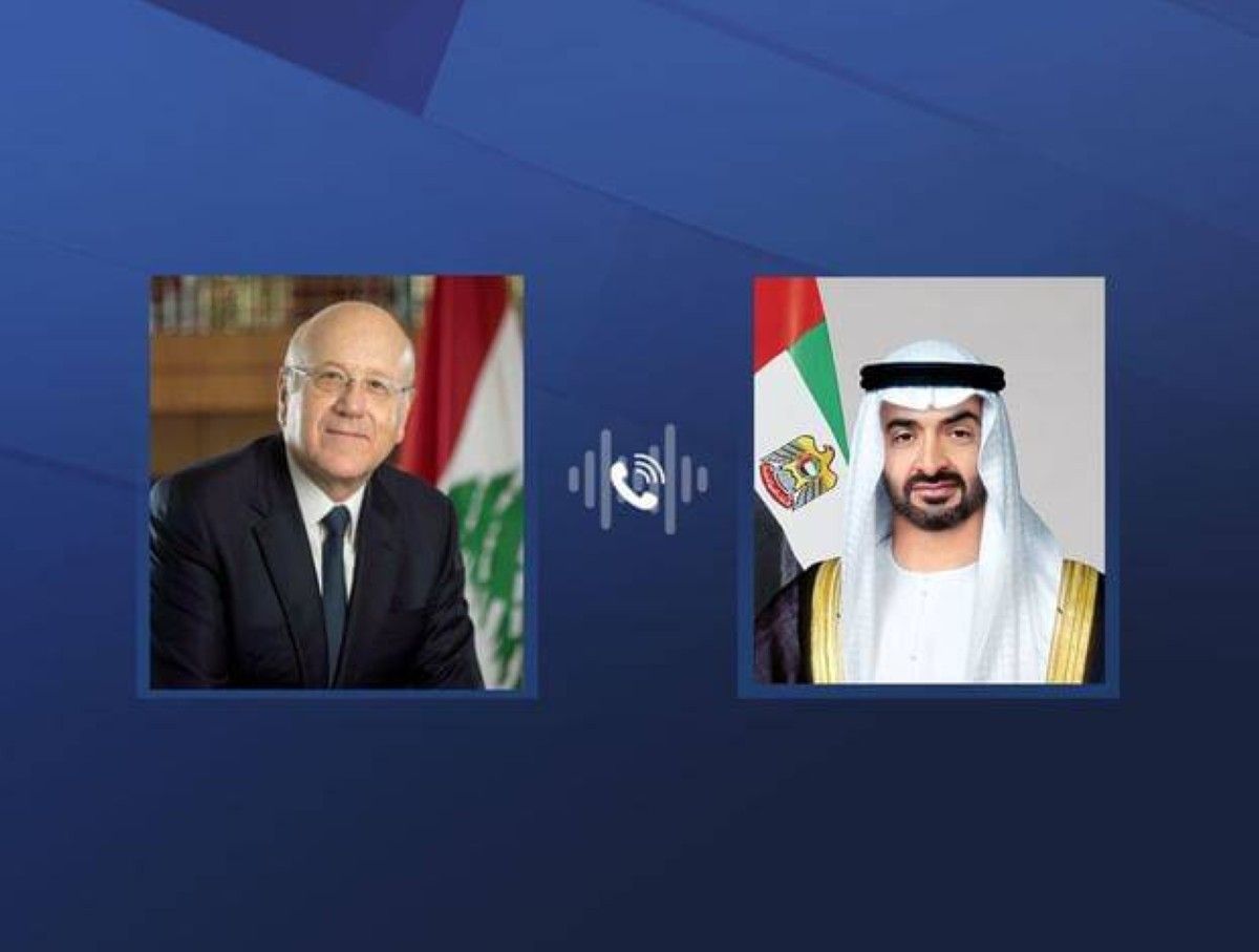 شكر سموه على دعم الإمارات للبنان.. رئيس الدولة يتلقى اتصالاً هاتفياً من رئيس الحكومة اللبنانية