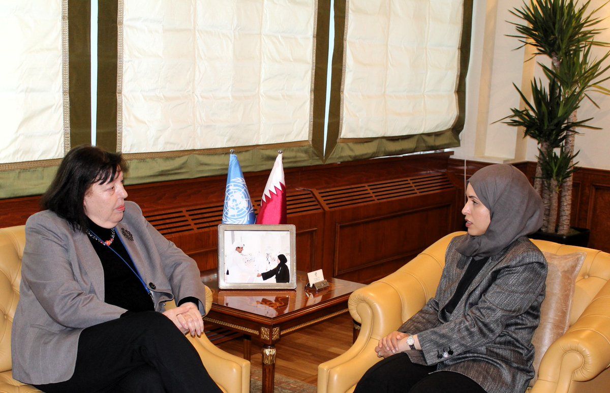  المندوب الدائم لدولة قطر لدى الأمم المتحدة تجتمع مع الممثلة الخاصة للأمين العام المعنية بالأطفال والنزاع المسلح