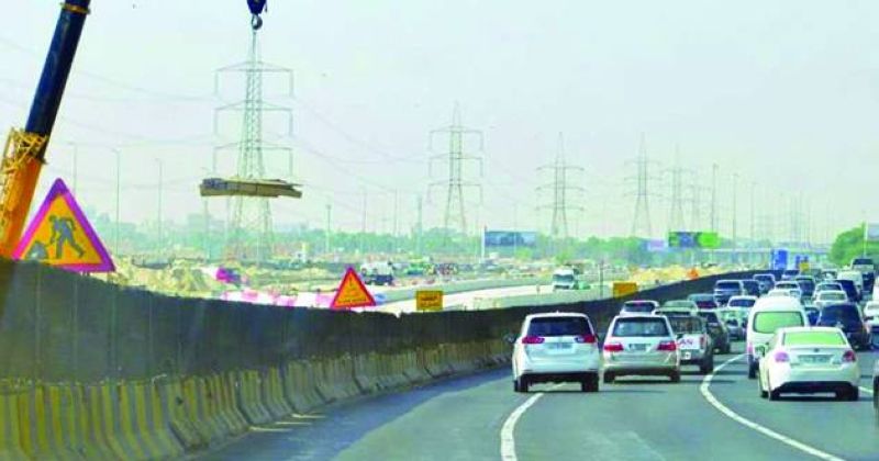 جانب من أعمال تطوير الدائري الخامس مع تقاطع شارع دمشق