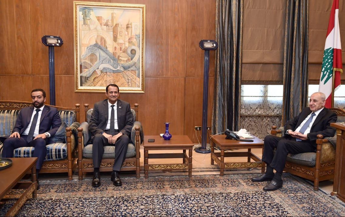 رئيس مجلس النواب اللبناني يجتمع مع سفير دولة قطر