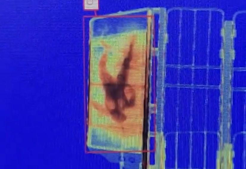 بالفيديو .. ” الشرطة ” تلقي القبض على متسلل حاول إخفاء نفسه
