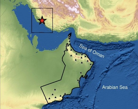 رصد هزة أرضية متوسطة تبعد 449 كم شمال غرب مدينة خصب