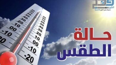 تعرف على حالة حالة الطقس المتوقعة اليوم