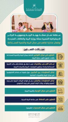 مذكرة تفاهم بين سلطنة عمان والجزائر في مجال البيئة والتنمية المستدامة