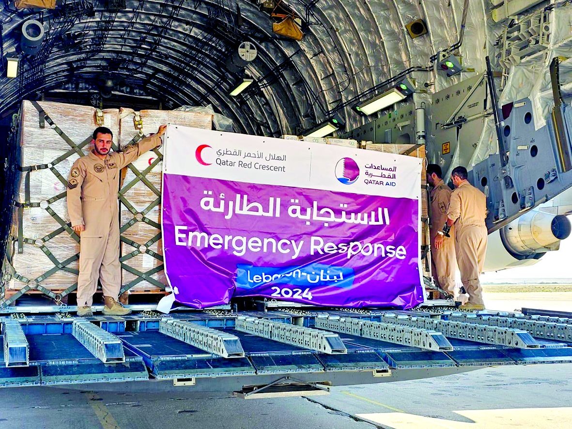 طائرة مساعدات قطرية للشعب اللبناني