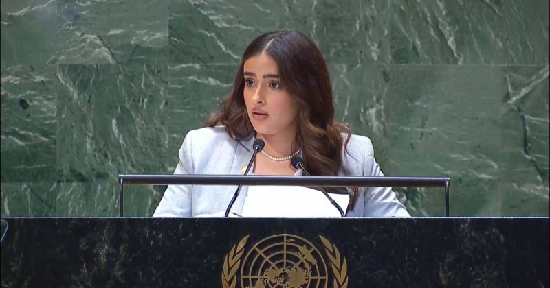 الملحق الدبلوماسي مروة العرادة أمام الجمعية العامة للأمم المتحدة