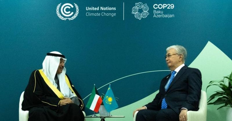 ممثل سمو الأمير سمو ولي العهد يلتقي رئيس كازاخستان خلال قمة «COP29»