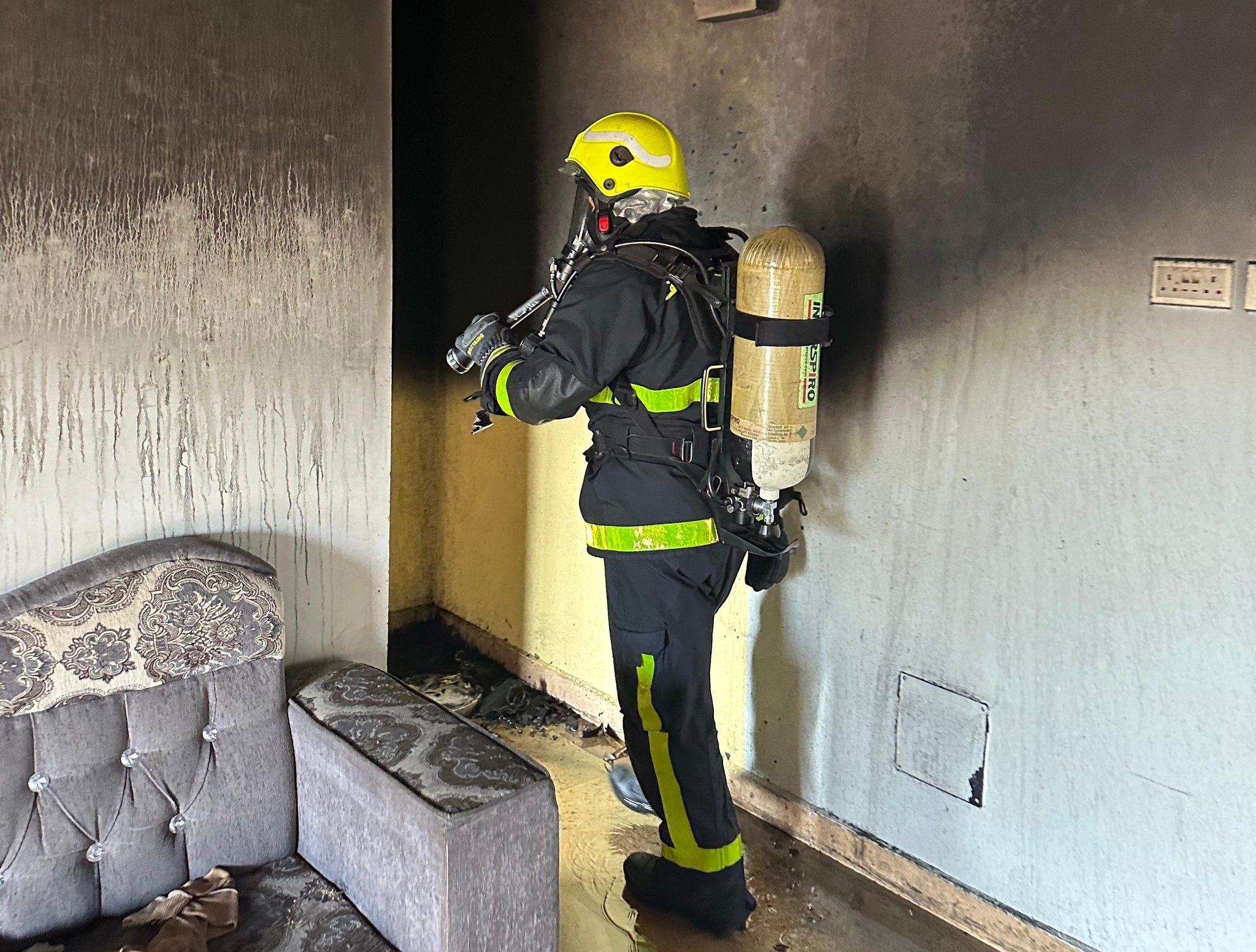 وفاة طفلين في حادث نشوب حريق منزل بالمضيبي