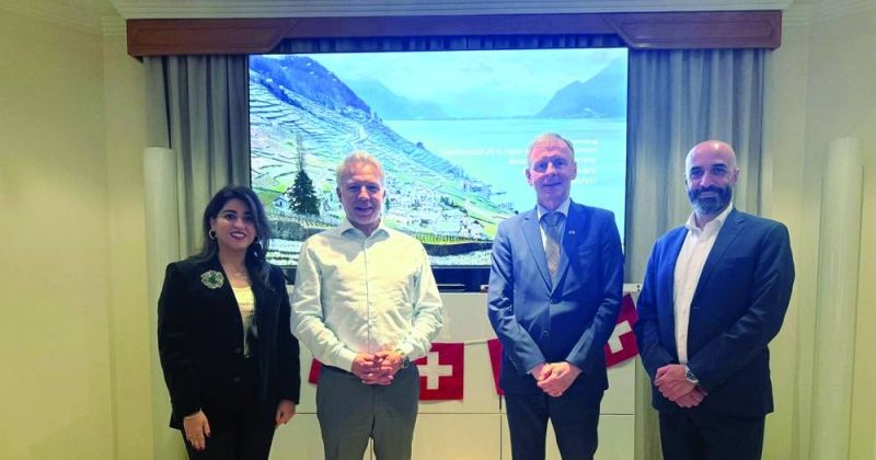 سفراء سويسرا وبلجيكا مع أبو الحسن والعضم