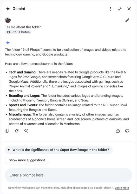 جوجل تضيف ميزة تلخيص محتوى “درايف” عبر جيميناي