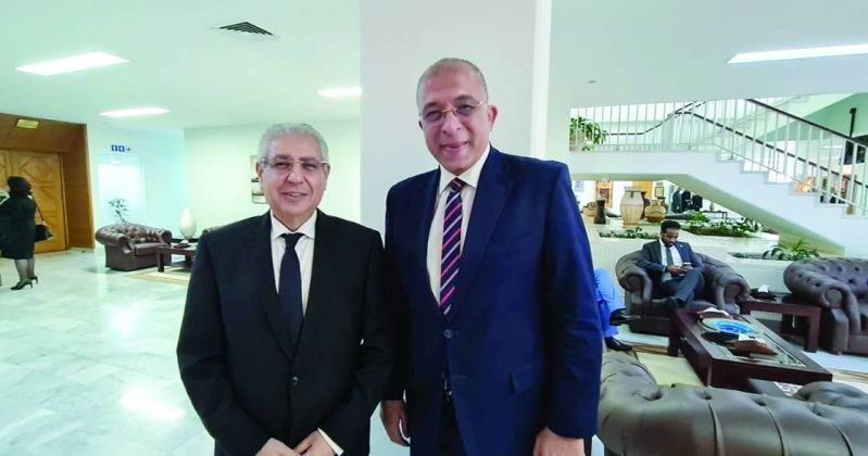 أشرف العربي مع السفير المصري أسامة شلتوت