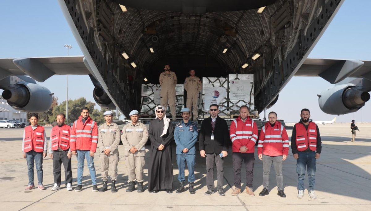 وصول طائرة مساعدات قطرية إلى دمشق ضمن الجسر الجوي لإغاثة الشعب السوري