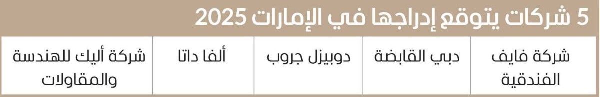 الإمارات ضمن الخمسة الكبار في عائدات الاكتتابات