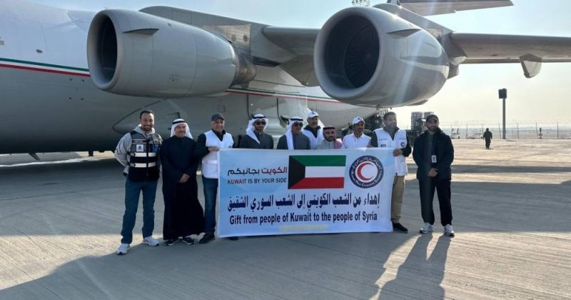 33 طنا من المواد الإغاثية والأدوية من الكويت إلى سورية