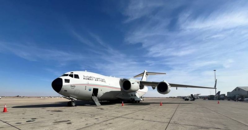 الطائرة الإغاثية الثالثة تصل لسورية محملة بـ 35 طنا من المساعدات