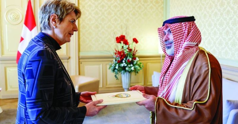 المشعان يقدم أوراق اعتماده إلى رئيسة الاتحاد السويسري
