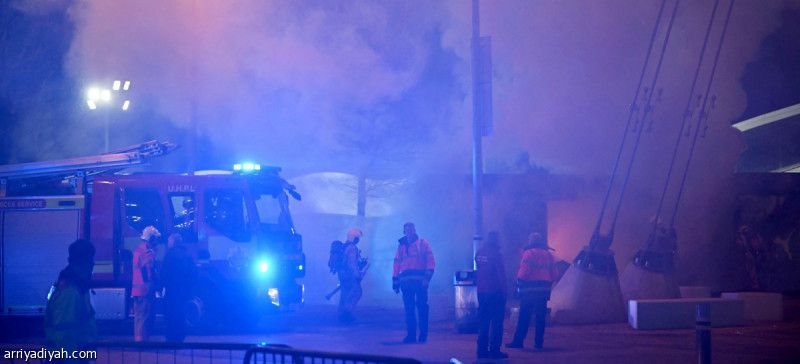 قبل موقعة السيتي وبروج.. اندلاع حريق في محيط ملعب الاتحاد