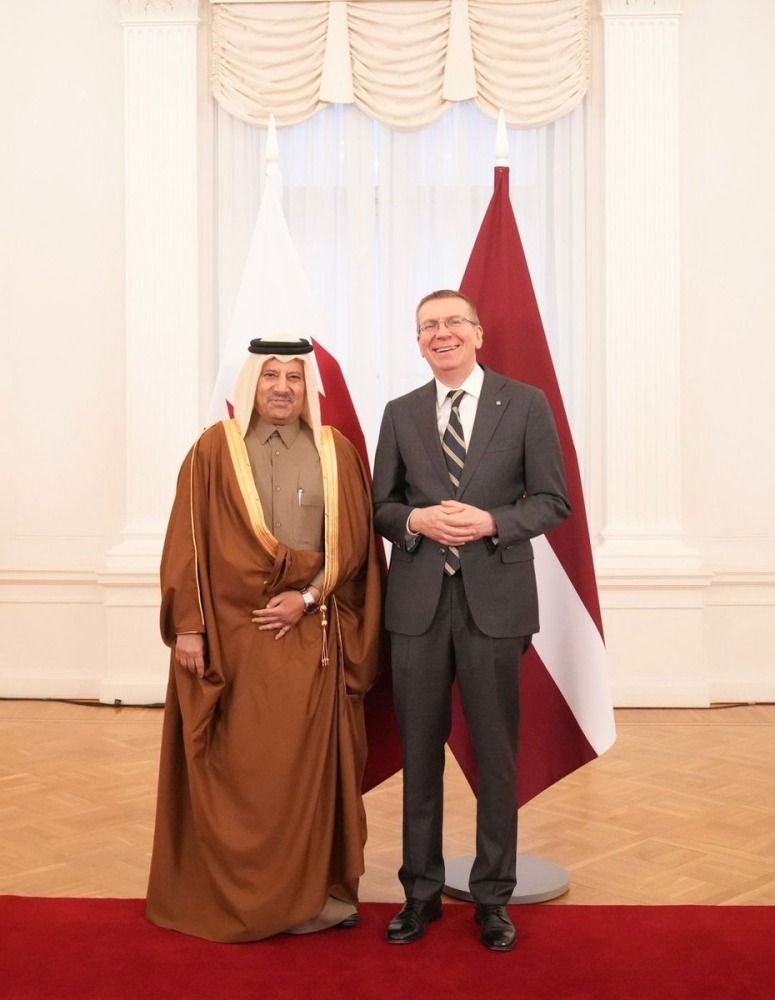 رئيس جمهورية لاتفيا يتسلم أوراق اعتماد سفير دولة قطر