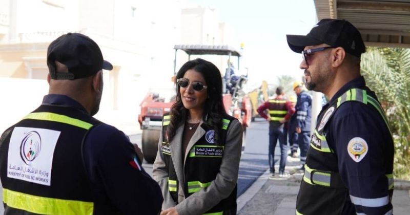 المشعان تتفقد سير أعمال صيانة الطرق في الجابرية