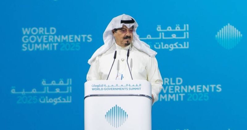 العبدالله لدى إلقائه كلمة الكويت أمام القمة العالمية للحكومات في دبي