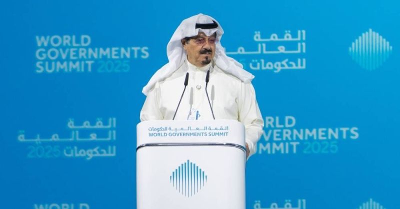 العبدالله ملقيا كلمة الكويت أمام القمة العالمية للحكومات