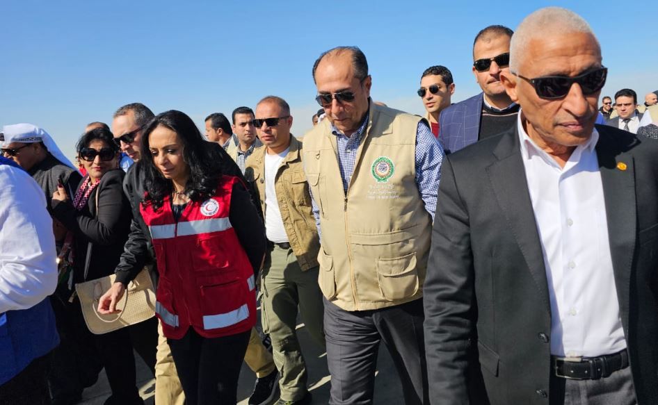 وفد الجامعة العربية يتضامن مع وزيرا الصحة والتضامن لإيصال المساعدات الإنسانية لمعبر رفح