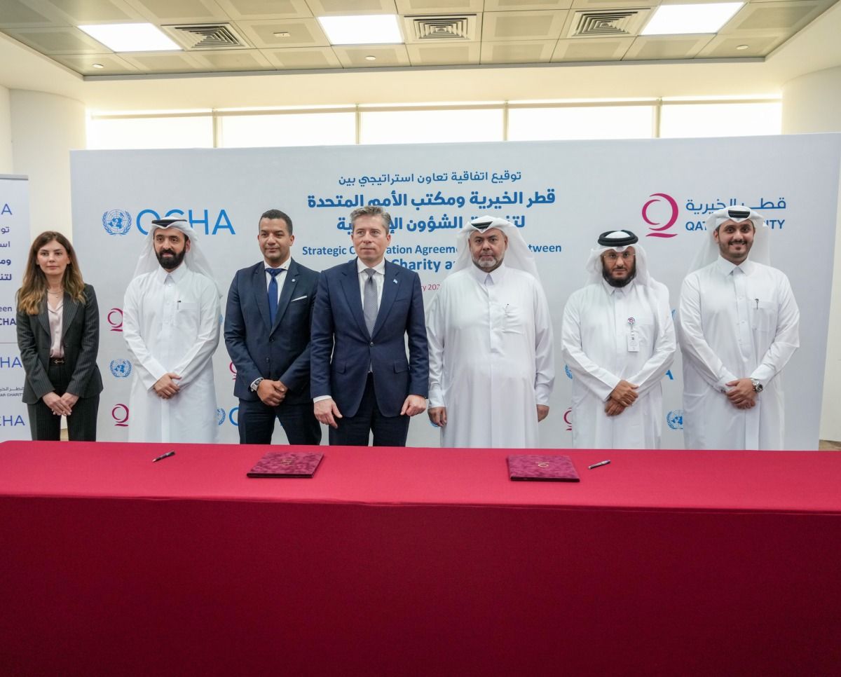 قطر الخيرية توقع اتفاقية مع مكتب الأمم المتحدة لتنسيق الشؤون الإنسانية لتعزيز الاستجابة الطارئة