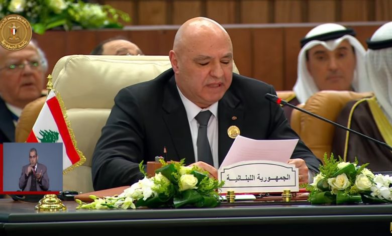 الرئيس اللبناني: البعد العربي للقضية الفلسطينية يفرض أن نكون أقوياء لنصرة فلسطين