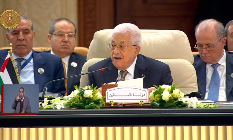 الرئيس الفلسطيني: أدعو لاعتماد الخطة المصرية الفلسطينية لإعادة إعمار غزة