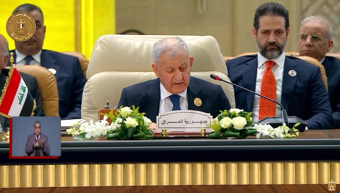 رئيس العراق: ندعو المجتمع الدولي للتصدي لمخططات إسرائيل لتهجير الفلسطينيين