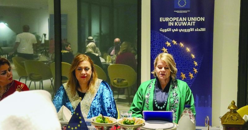 سفيرة الاتحاد الأوروبي خلال اللقاء مع الإعلاميين