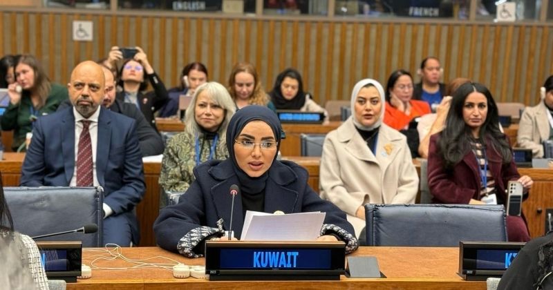 الوزيرة الحويلة خلال بيان باسم الكويت ألقته أمام الدورة الـ69 للجنة وضع المرأة في الأمم المتحدة
