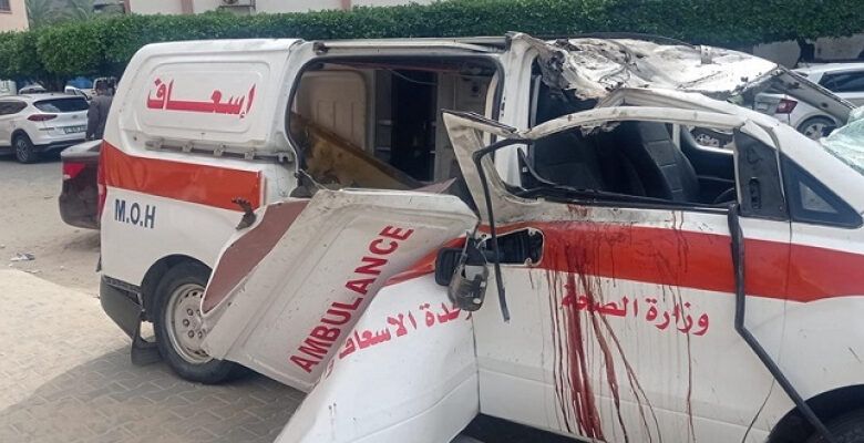 إصابة عدد من مسعفى الهلال الأحمر الفلسطينى برصاص الاحتلال فى رفح جنوبى قطاع غزة