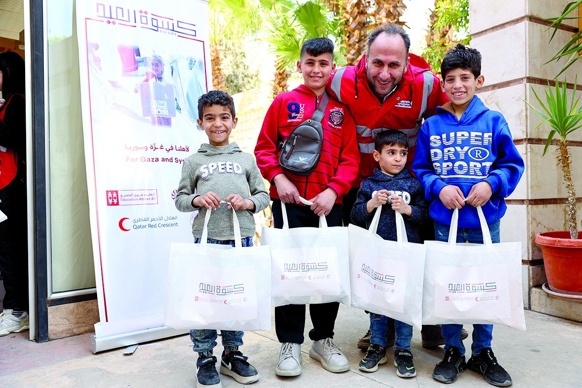 «التعليم فوق الجميع» و»الهلال القطري» و»صندوق قطر» يختتمون الحملة.. «كسوة العيد» تسعد أطفال غزة وسوريا