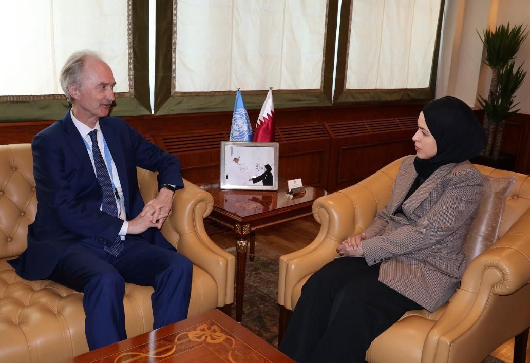 المندوب الدائم لدولة قطر لدى الأمم المتحدة تجتمع مع المبعوث الخاص للأمين العام للأمم المتحدة إلى سوريا