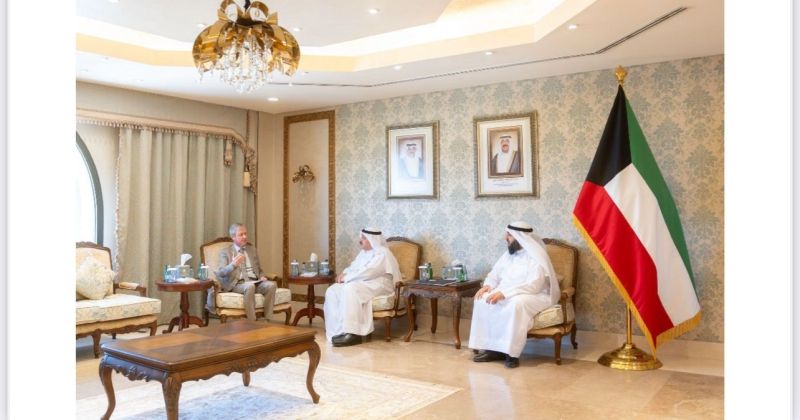 العوضي مستقبلاً السفير البلجيكي بحضور هشام كلندر