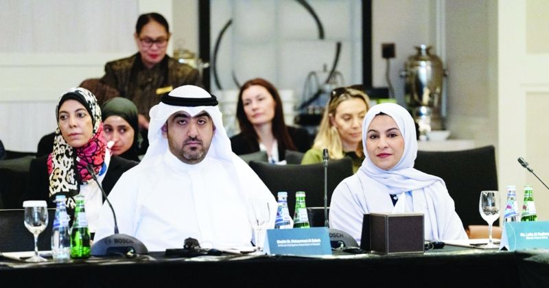 محمد الأحمد خلال مشاركته في قمة «مشيرب» بالدوحة