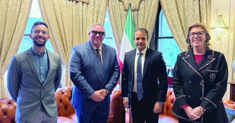 العنزي مع الممثلة المقيمة بالكويت وممثلي الهيئات التجارية الإقليمية البلجيكية